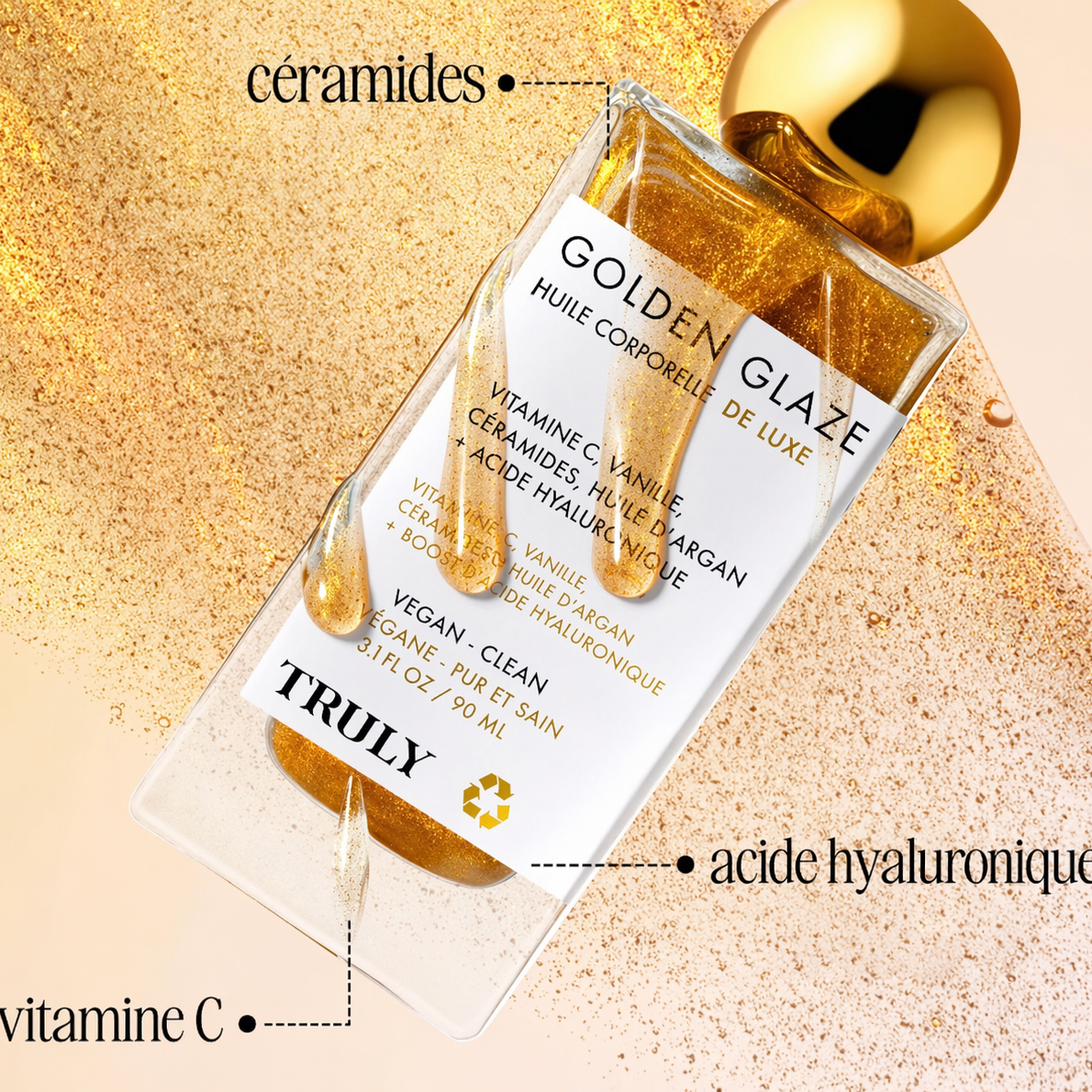 Golden Glaze – Huile Scintillante Corps à la Vanille