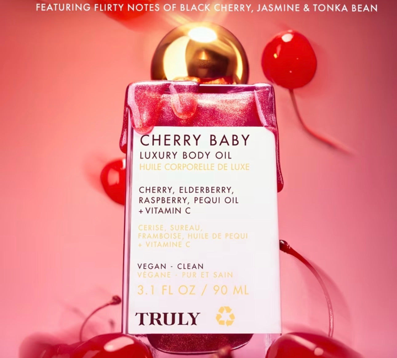 Cherry Baby – Huile Scintillante Corps Effet Glow Rosé 90 ML
