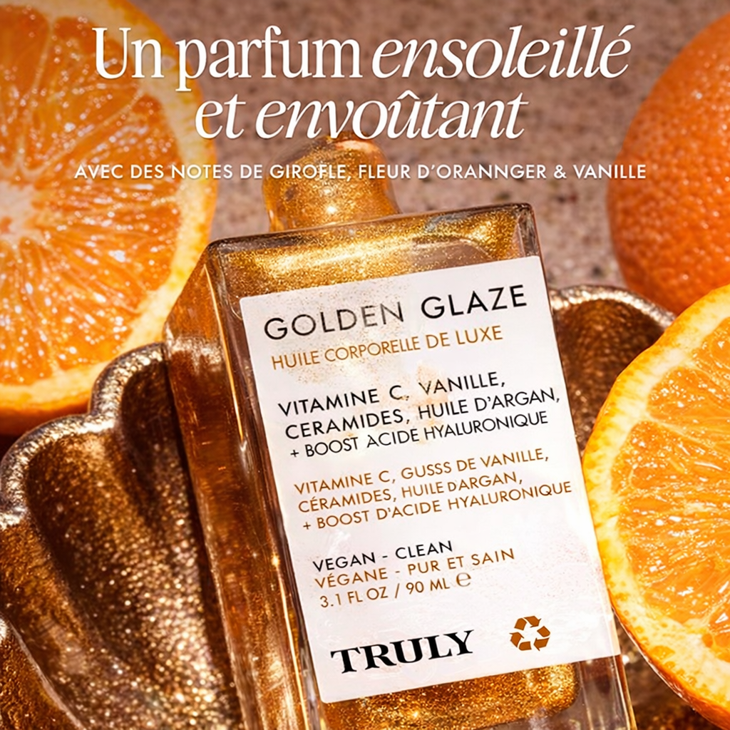 Golden Glaze – Huile Scintillante Corps à la Vanille